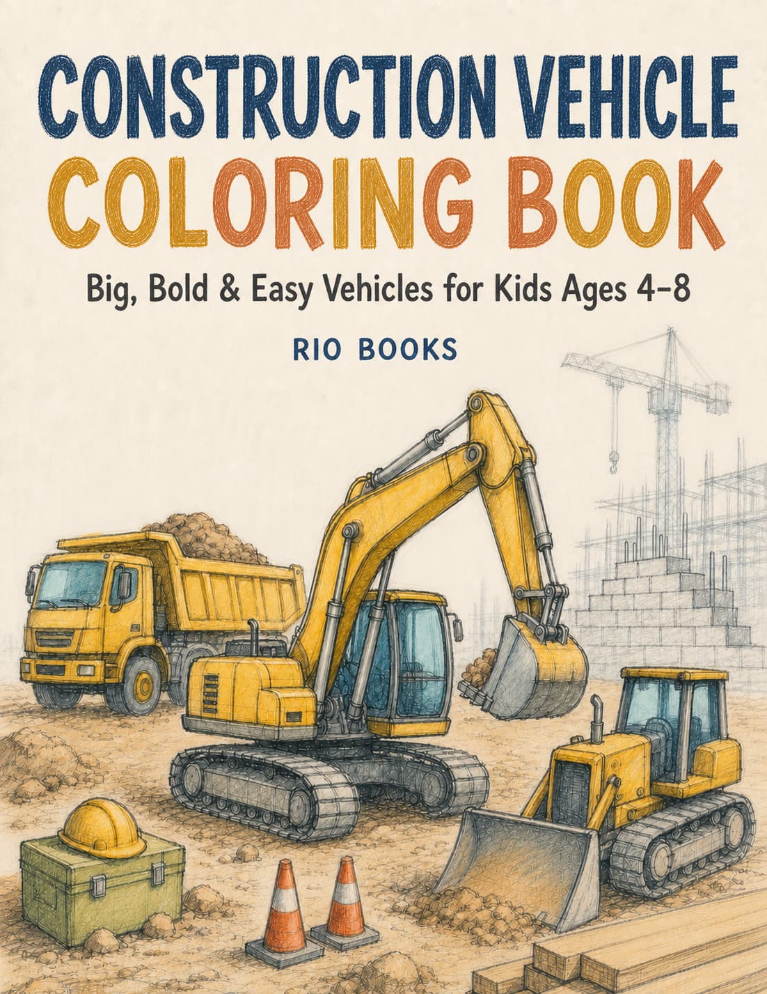Construction Vehicle Coloring Book book cover