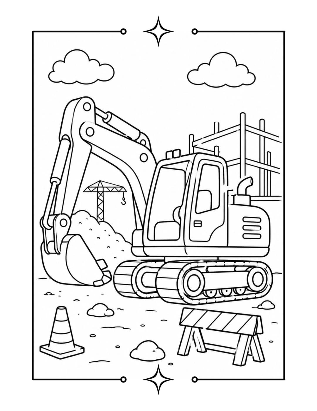Construction Vehicle Coloring Book interior preview 1
