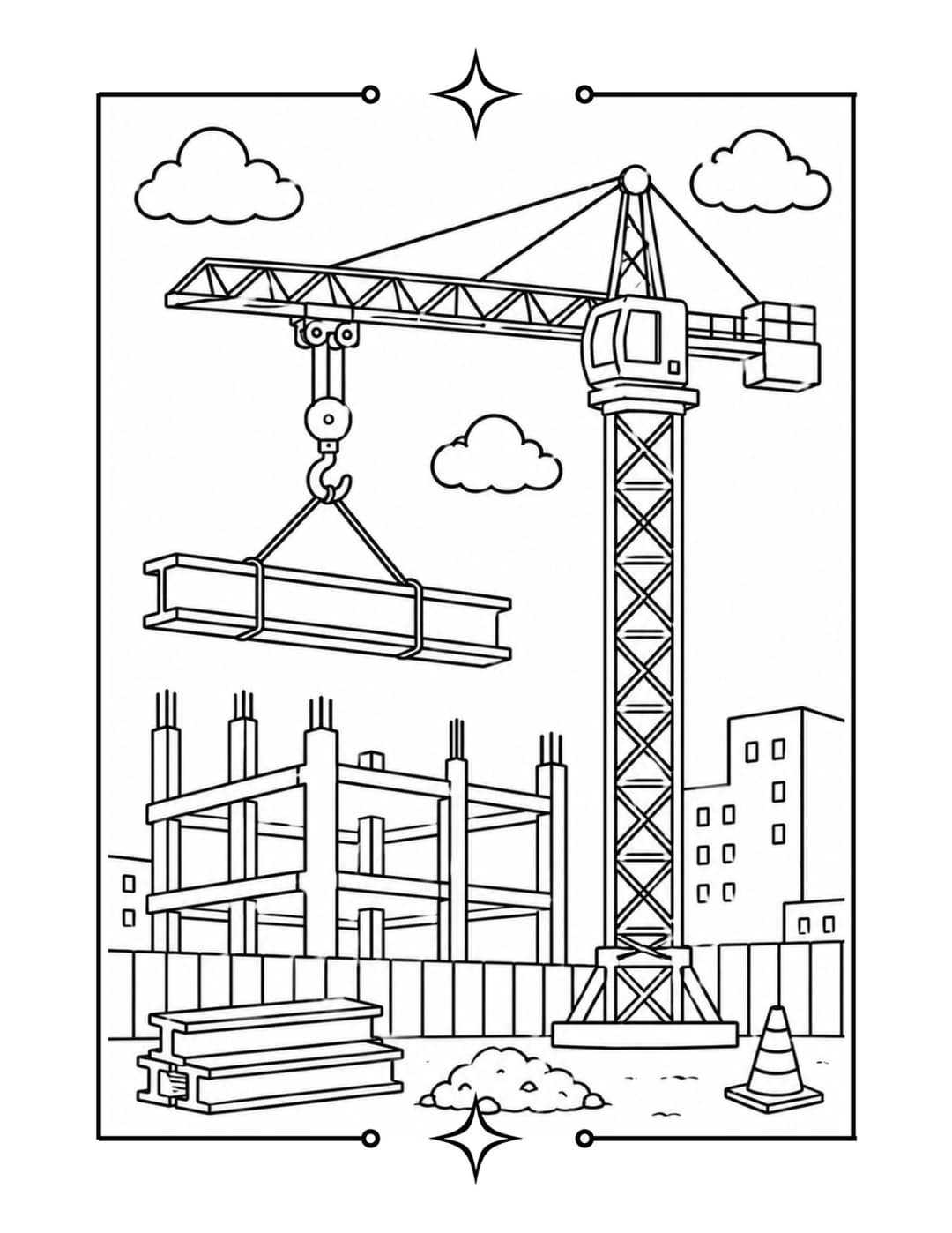Construction Vehicle Coloring Book interior preview 3