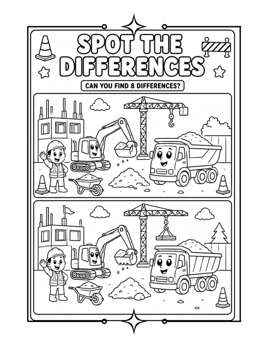Construction Vehicle Coloring Book interior preview 4