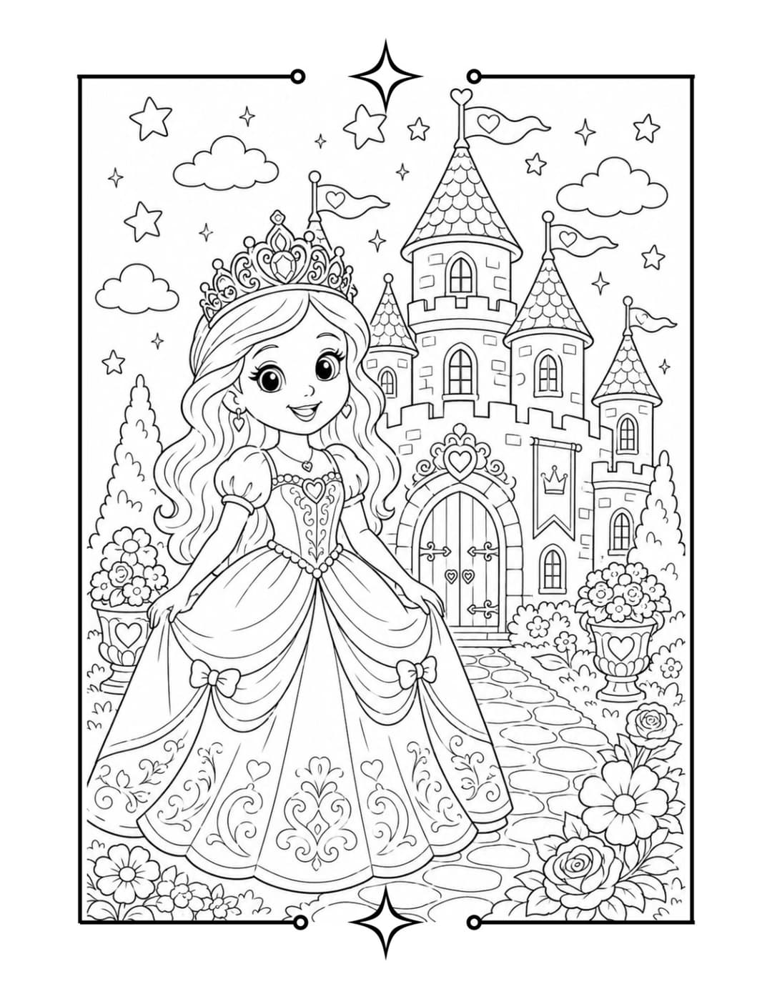 Magical Fantasy Coloring Book interior preview 1