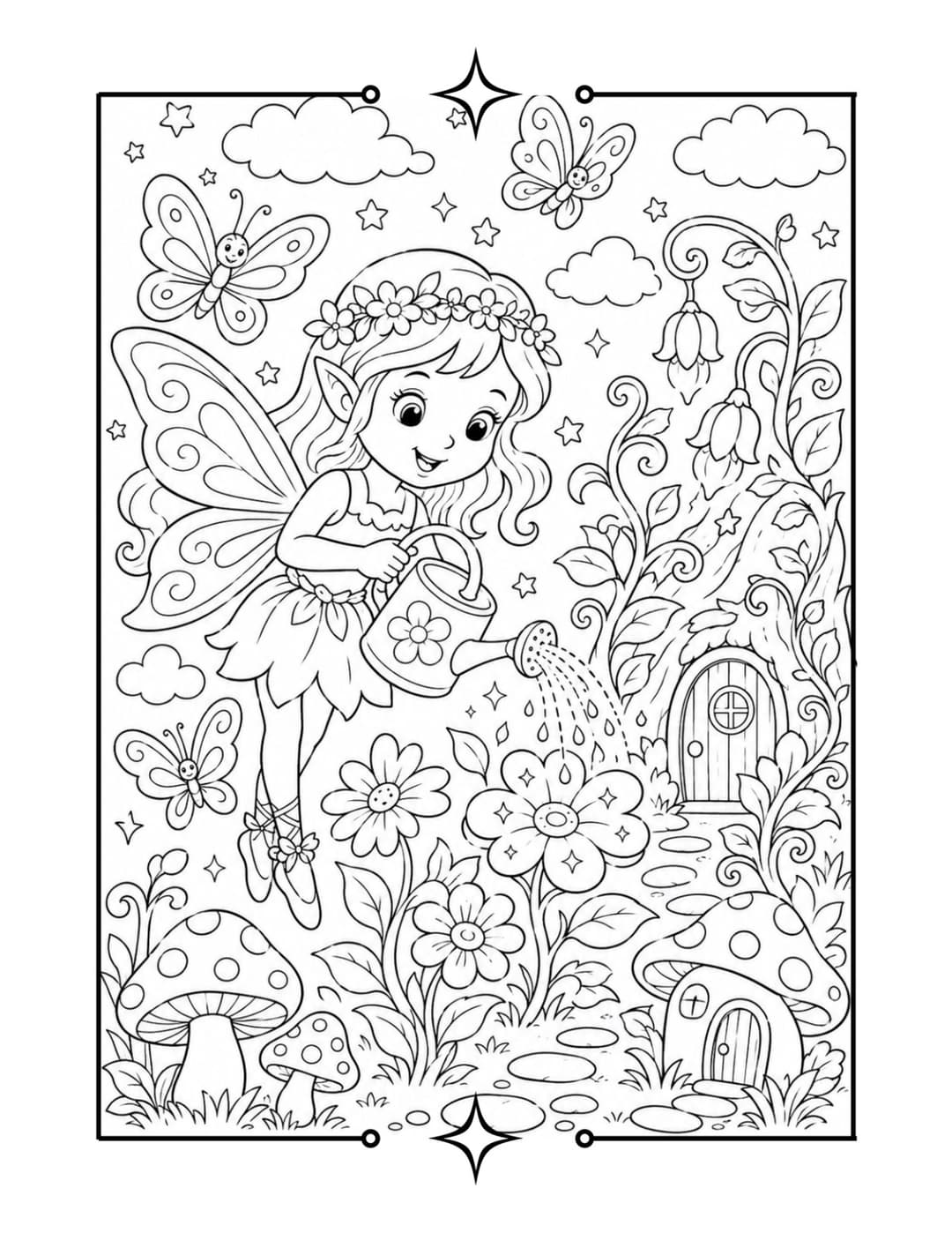 Magical Fantasy Coloring Book interior preview 3