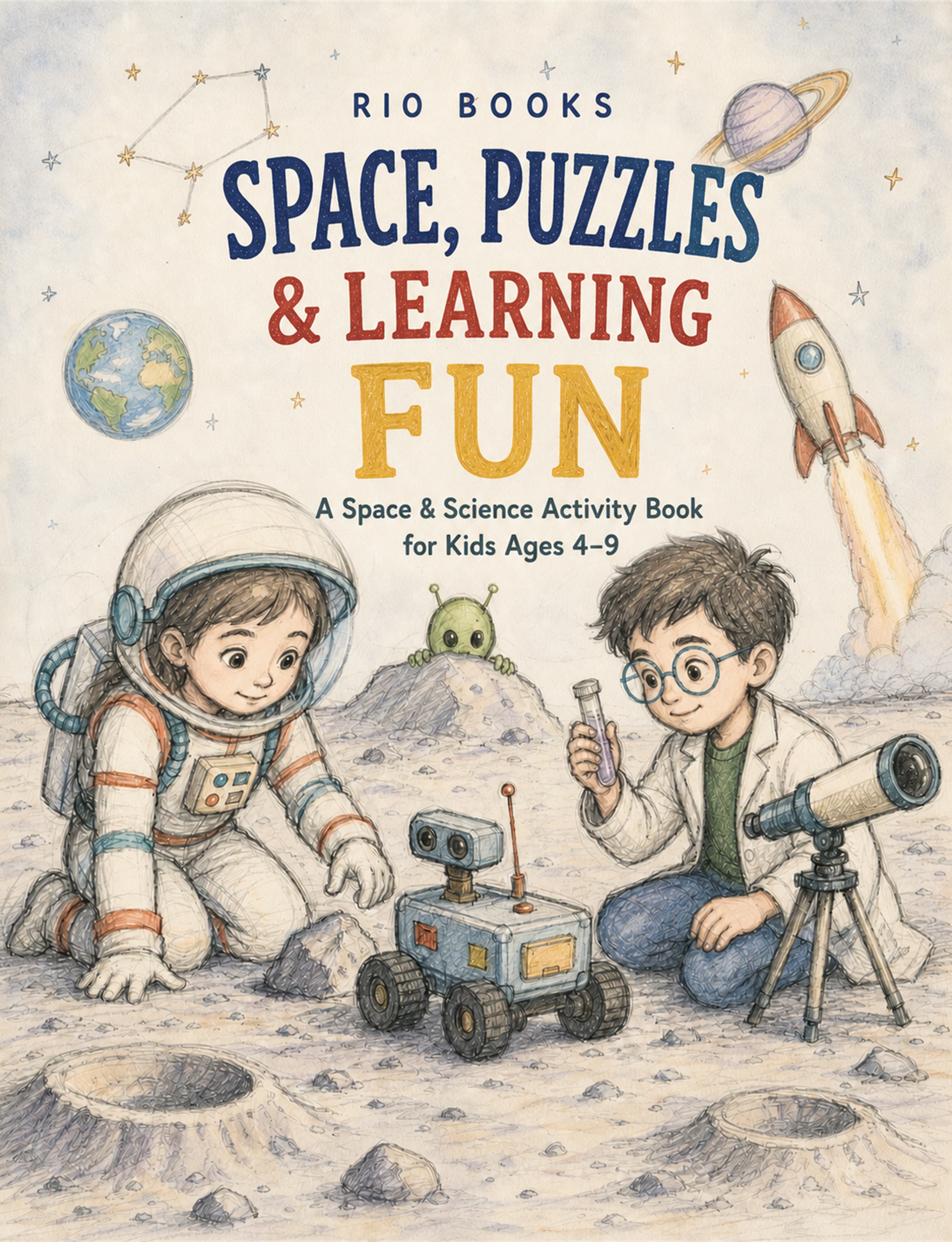 Space, Puzzles and Learning Fun for Kids book cover